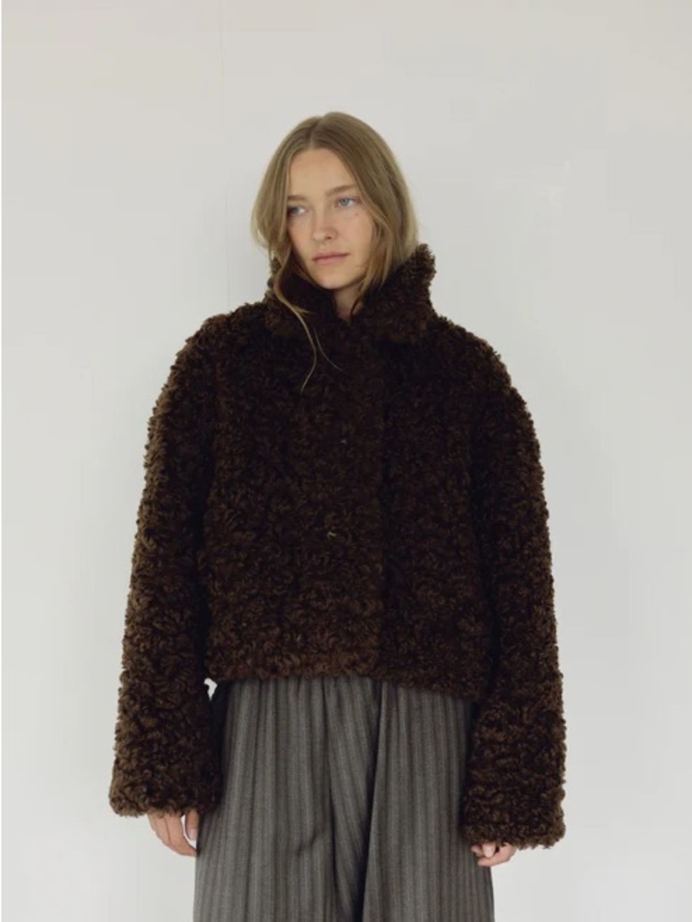 Women's Dark Brown Teddy Jacket - Plush Faux-Shearling Coat